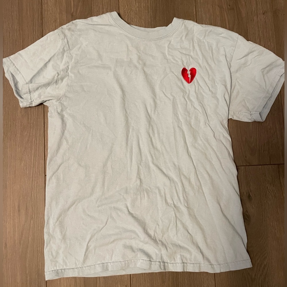 pacsun blue broken heart t-shirt size medium